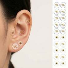 Bolas de acupresión para la oreja, terapia de acupuntura auricular, ayuda a relajar el Body y la mente, alivia el estrés, fácil de usar. - Multicolor - Ver 9