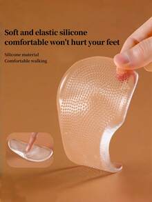 1 Pair Women's Foot Support Arch Cushion, Transparent Soft Self-Adhesive Insoles, Anti-Slip Foot Pad - Clear - View 6