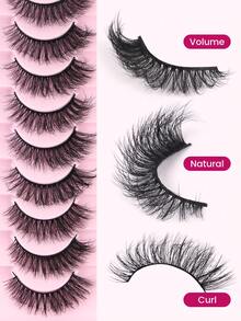 MAANGE 10 Pairs False Eyelashes Natural Look Soft Winged End Eye Elongated Fake Eyelashes Cat Eye Lashes Strip Lashes,Lashes,Eyelashes,Fake Lashes - Black - View 9
