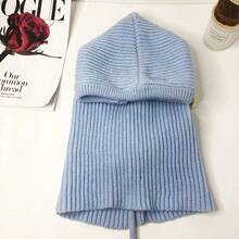 Gorros de invierno para mujer, gorro con cuello y capucha de punto Unisex, gorro para hombre y mujer, gorros de una pieza con cordón, gorro de pasamontañasás cálido 1XOF - Nuevo Caqui - Ver 13