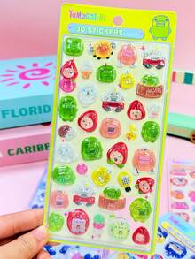 High-Quality Anime-Themed 3D Embossed Stickers, Cute Strawberry Rabbit Girl Handmade Reward Stickers, Suitable For Journals, Cards, And DIY Educational Stickers - Multicolor - View 6
