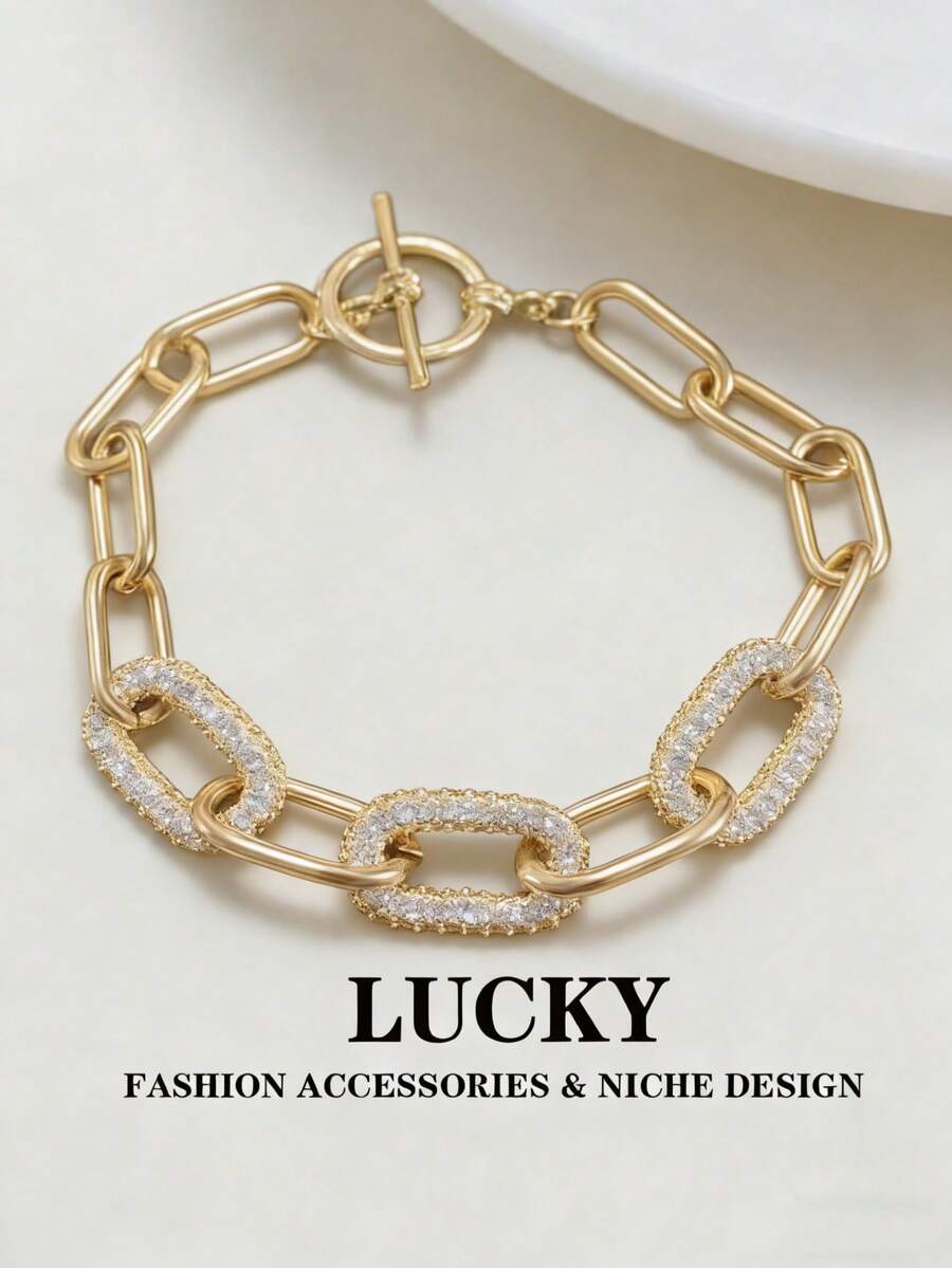 1pc Fashionable Luxury Geometric Bracelet, Versatile Daily & Festival Wear For Teenage Girls - Geometric Bracelet - View 1