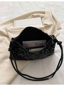 New Arrival Sequin Versatile Unique Design Shoulder Bag, Suitable For Outing And Travel - Black - View 8