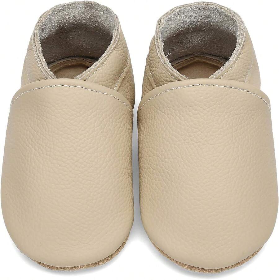 ¡RecomendadoBotines de piel genuino para bebé, suela suave, zapatos de caminar para niños pequeños, flexibles y transpirables para primeros caminantes, niños y niñas¡Top de Temporada - Verde oscuro - Ver 1
