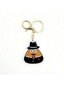 1pc Cute Kawaii My Pet Alien Pou Emoticon Keychain, Fan Gift - Multicolor - View 2