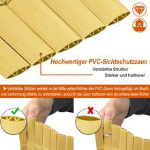 PVC Privacy Panel - Balcony And Terrace Screen With Reinforced Slats - Weatherproof Privacy Screen - Yellow - View 6
