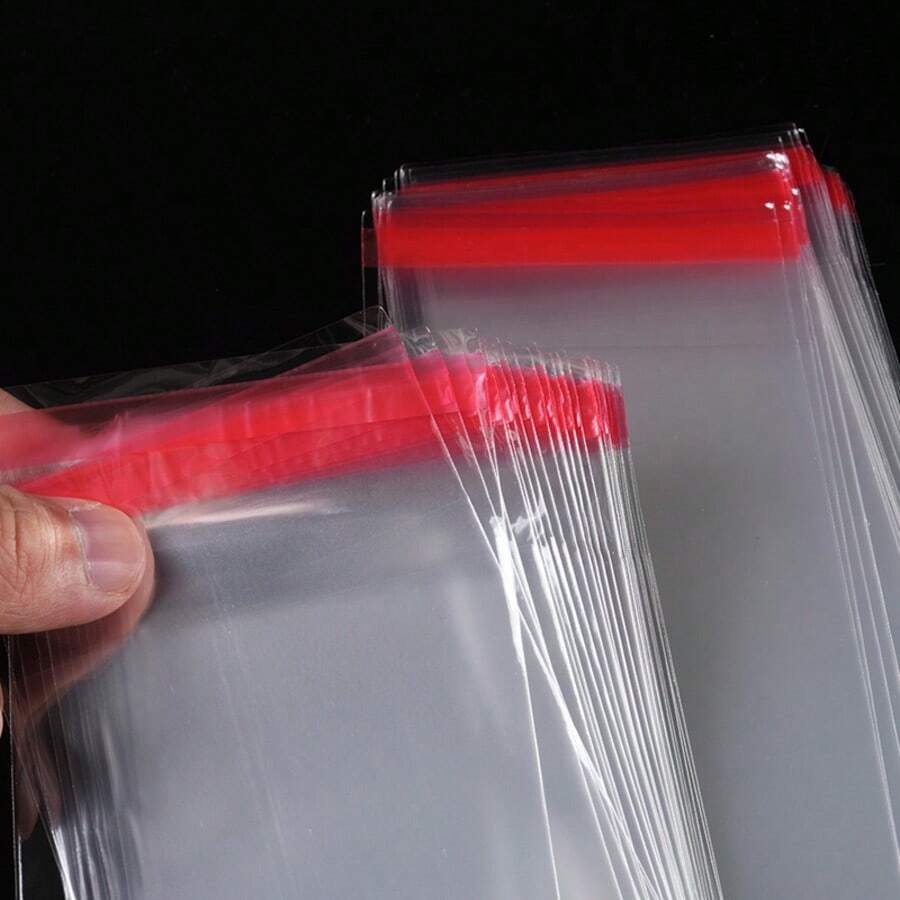 A5 Clear Self-Adhesive Bags 100 Pack, Self Sealing Cellophane Display Bags/Sealable Bags, Food , Cello Bags OPP For Cookies,Cards,Envelopes,Pictures (15.5 * 21CM) - Multicolor - View 1