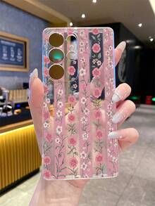 1pc Hollow Flower Pattern Android Phone Case, Precise Lens Protection Suitable Compatible With Samsung Galaxy S25 Ultra/Galaxy S24 Ultra/S24/S23 Ultra/A56 5G/A55 5G/A52s 5G/A26 5G, Nothing, Pixel, INFINIX, Xiaomi Redmi Protective Cover - Multicolor - View 2