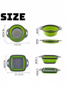 Foldable Silicone Colander - Space-Saving Vegetable Washing Basket - Durable Kitchen Sink Strainer Basket - Easy To Clean, Suitable For Pasta, Vegetables And Fruits (Green, Blue, Red) - L - View 13