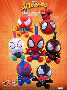 Marvel Hot Toys 蜘蛛侠 Cosbi 植绒盲盒，漫威蜘蛛侠植绒盲袋，可爱创意小摆件，幽灵蜘蛛侠，猩红蜘蛛侠，迈尔斯·莫拉莱斯，蜘蛛侠2099，青少年盲盒礼物，多场景适用 - 彩色 - 查看 5