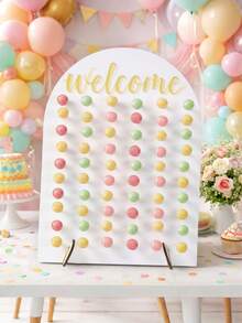 一套 26*35cm 白色木质棒棒糖展示架，可重复使用糖果/甜点架，生日派对装饰，家用甜甜圈展示架，派对食品摆放架，棒棒糖架，派对糖果蛋糕架，新娘送礼会装饰，婚礼派对餐桌装饰，朋友聚会厨房烹饪架，家居装饰 - 白色 - 查看 7