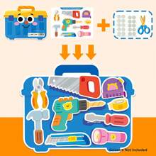 beartale 幼儿主题忙碌书套装，工具/旅行/购物角色扮演活动书，魔术贴互动学习玩具，学前蒙特梭利教学辅助工具 - 彩色 - 查看 3