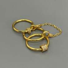 VKHK 1 chiếc nhẫn trang trí đính đá Zirconia nhiều lớp mạ vàng 18K, thích hợp cho trang phục hàng ngày và dự tiệc của phụ nữ, làm quà tặng - chiếc nhẫn sáng tạo - Xem 5