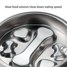 304不锈钢宠物食碗，防溢、防滑、防噎慢食碗，适用于猫狗 - 不鏽鋼304慢食碗22cm - 查看 2