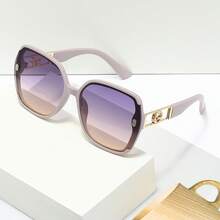 1pc Large Square Frame Glasses, Luxury Metal Accessory To Flatter Face Shape, Understated Daily Essential - Multicolor - View 10