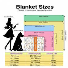 1pc Customized Fleece Blanket For Dog Lovers, Personalized With Name/Nickname, Minimalist Line Art Style, White Base With Soft Gray, Warm Orange, Light Blue, Featuring Cute Puppies, Paw Prints, Bones, Dog Bowls, Vibrant & Fresh, Machine Washable - Multicolor - View 6