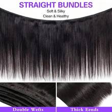 12A Human Hair Bundles 20 22 24 Inch 3 Straight Bundles Human Hair 100% Unprocessed Brazilian Remy Virgin Hair Extensions Raw Quick Weave Sew In Glossy Billion Hair Bundles Natural Black - Natural Black - View 6