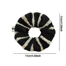 韩式极简条纹加厚发圈，高弹力不伤发，女士日常佩戴发绳 - 彩色 - 查看 3