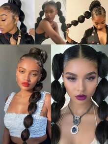 30 Inch Women's Wig Lantern Bubble Ponytail Curly Wig High Ponytail - Multicolor - View 8