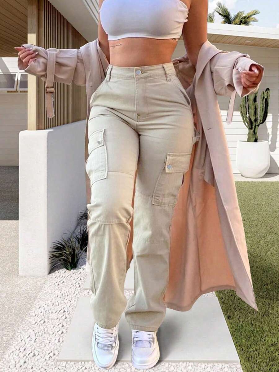 Women Pants - Màu be - Xem 1