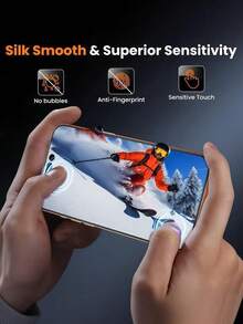 3piece Set Of High-Definition Tempered Glass Screen Protectors Offers Full Coverage, Anti-Fingerprint Design, Compatible With IPhone 17/17 Pro/17 Pro Max/17 Air/16E/15 Plus/14/13/12/11 Models. It Is Scratch- And Crack-Resistant. - Clear - View 2