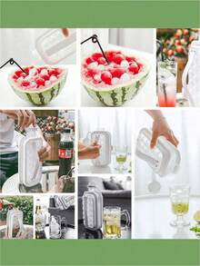 1pc Ice Cube Tray, Ice Ball Maker, Ice Cube Storage Box, Silicone Ice Cube Mold, Household Ice Cube Maker Tool For Hot Weather - View 6