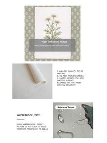 1pc Unframed Watercolor Daisy Plant Wall Art Print, White Petals Golden Center Green Leaves Illustration, Farmhouse Style Vintage Aesthetic Poster For Living Room Bedroom Decor, Poster, Retro Decor, Essential For College Dorm - Watercolor Daisy Plants - View 9