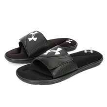 Under Armour 男士拖鞋/凉鞋，舒适拖鞋，UA M Ignite VI SL 轻便舒适休闲通勤鞋 3022711-003 - 黑色 - 查看 2