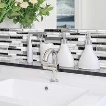 MORCART 5-Sheet Hexagon Peel And Stick Tile Backsplash, 3D Backsplash Tile For Kitchen, Stick On Kitchen Wall Bathroom Laundry Room Wall (12''x12'') - Modern Marble - View 4