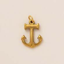 1件全新海洋系列海马、海豚、贝壳、小鱼、蓝尾鱼、锚形不锈钢吊坠，18K镀金，防水防褪色，DIY饰品配件，项链、手链、耳环、钥匙扣、包包、女士饰品、钱包配件，不锈钢吊坠，礼品 - 彩色 - 查看 10