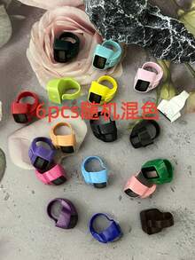 1 pieza/6 piezas/12 piezas Anillo de dedo electrónico con pantalla LED de tiempo, contador electrónico con pantalla de tiempo, contador electrónico portátil mini, contador de flujo de personas, dispositivo de conteo mecánico manual, contador de oraciones - Multicolor - Ver 14