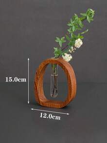 1 chiếc bình hoa thủy canh bằng gỗ thủ công trong suốt, kiểu dáng ống nghiệm, bình hoa gỗ cổ điển, có thể dùng để cắm hoa tươi, cây xanh hoặc hoa khô, trang trí nhà cửa, trang trí bàn làm việc, trang trí phòng ngủ, món quà hoàn hảo, quà tặng ngày Valentine, thích hợp cho phòng trà, phòng học, văn phòng, phòng khách và phòng ngủ. - màu óc chó - Xem 9