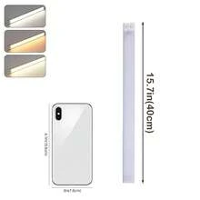 1pc Smart LED Motion Sensor Light, Thin Crescent Moon Shaped Lamp Strip For Home Decor, Rechargeable Self-Adhesive Cabinet/Wardrobe Lighting, 20cm/400mAh, 30cm/600mAh, 40cm, 50cm/1000mAh Sensor Light - Three-color Adjustable Sensor Light - View 16