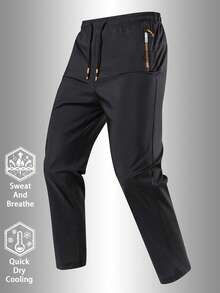 1条男友风男士夏季轻便速干透气跑步运动裤 - 黑色 - 查看 1