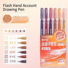 闪光/夜光特效绘图笔 PLUS，色彩鲜艳，闪光效果梦幻，闪粉细腻均匀，为您的作品增添闪亮质感，1.0mm 不锈钢加粗笔尖，出墨稳定流畅，色彩丰富多样，适用于勾线、着色、边缘处理，满足更多绘画需求。 - 閃光特效繪畫手帳筆 - 查看 22