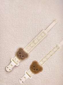 Clip de chupete de encaje con diseño de oso bebé, cadena de chupete para bebé, correa antiperdi da para juguete de dentición de bebé - Multicolor - Ver 12