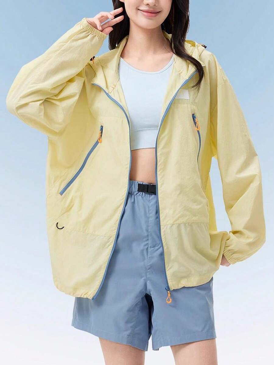 CAMEL CROWN Áo khoác chống nắng ngoài trời nhẹ, thoáng khí dành cho nữ, mùa hè. - Vàng nhạt - Xem 1