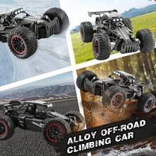1:16 比例遥控越野车 | 2.4GHz 遥控器，可充电电池，最高时速 20 公里/小时，LED 灯，USB 充电，防撞设计，黑色玩具车 - 彩色 - 查看 4