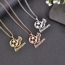 1 Dây chuyền bóng đá bằng thép không gỉ khắc tên cá nhân theo nhiều kiểu dáng thời trang (hình quả bóng rỗng/giày cầu thủ/mặt dây chuyền) – Món quà thể thao lý tưởng cho người hâm mộ bóng đá, vận động viên tuổi teen, bạn trai, đồng đội và anh em trai vào dịp sinh nhật, tốt nghiệp, ngày thi đấu, Giáng sinh và Ngày của Cha. Hoàn hảo cho trang phục thường ngày, các buổi tập luyện, cổ vũ trận đấu, các sự kiện trường học và các bữa tiệc theo chủ đề thể thao. - Nhiều màu - Xem 6