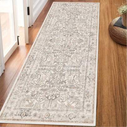 1pc Vintage Bohemian Style Entryway Rug, Suitable For Home Use As Bedside Mat, Especially Suitable For Entryway, Laundry Room, Bedroom, Kitchen And Hardwood Floor Decor.