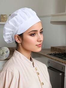 4pcs Chef Hats, Adjustable Catering Service Hair Nets, Reusable Washable Mesh Caps - All Fabric - View 8