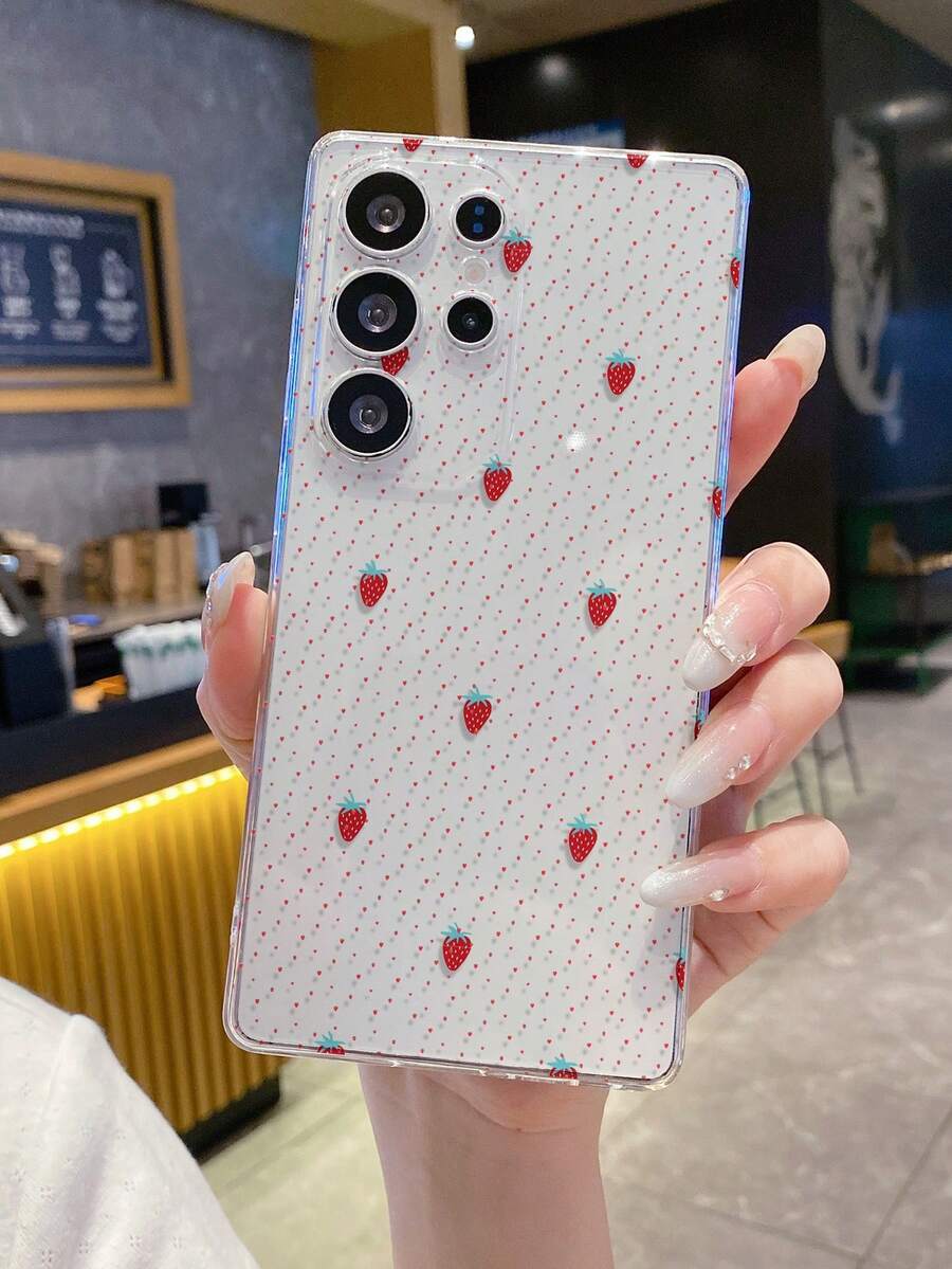 1个草莓波点图案安卓手机壳，精准开孔摄像头保护，适用于三星 Galaxy S25 Ultra/Galaxy S24 Ultra/S24/S23 Ultra/A56 5G/A55 5G/A52s 5G/A26 5G、Nothing、Pixel、INFINIX、小米 Redmi 等手机。 - 彩色 - 查看 1