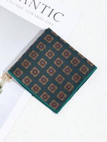 1pc Fashionable Casual Versatile Men's Retro Small Plaid Pattern Pocket Square Handkerchief Suit Chest Towel, Suitable For Daily, Party, Banquet - Multicolor - View 6