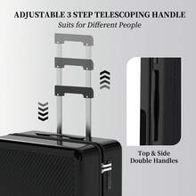 YSTYLE 4-Piece Suitcase (12/20/24/28 Inches), The Perfect Travel Companion! Scratch-Resistant, Beautiful, And Elegant. Lightweight And Easy To Carry With Swivel Wheels. - Black - View 5