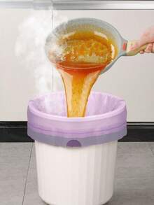 50卷浴室垃圾袋，结实轻薄材质，粉色一次性垃圾袋，适用于家庭和办公室 - 升級款 - 查看 4