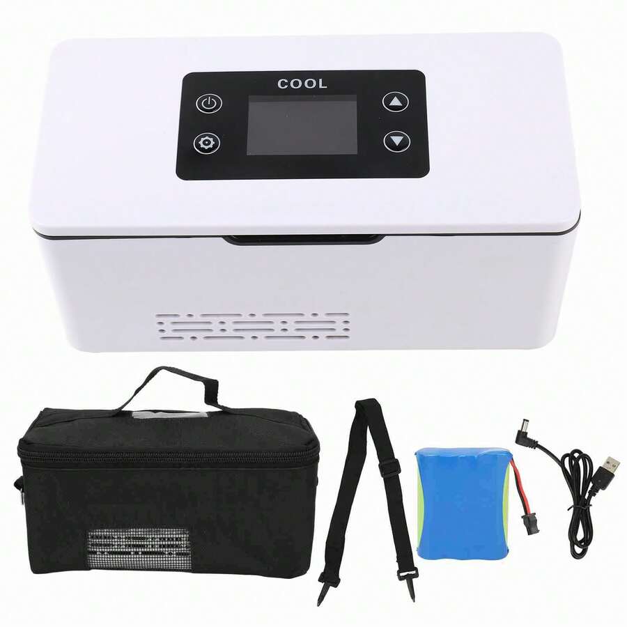 Insulin Refrigerator Box Rechargeable 10600mAh Constant Temperature Portable Car Drug Cooler Reefer - Blanco - Ver 1