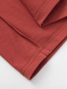 Balabala Kids Short Sleeve T-Shirt, Boys & Girls, Cotton Fabric, Retro Style Summer Top - Orange Red - View 7