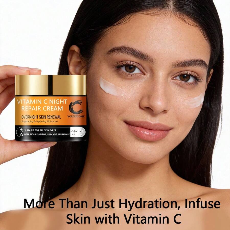 YOUNGCOME Vitamin C Night Repair Cream - 40/70G Overnight Hydrating Lotion For All Skin Types | Deep Nourishment & Radiance Enhancement - Vitamin C - View 1