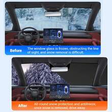 Cubierta para vehículo, parabrisas de invierno, cubierta anticongelante para ventana, protector la nieve, capó extendido, protector la nieve de cobertura total, uso para todas las estaciones LX7P - 1 PC - Ver 5