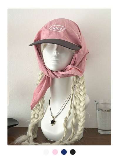 1pc Soft Top Aviator Hat, Fashionable Retro Bicolor Quick-Dry Visor Cap, Cute Cat Ear Baseball Cap, Unisex Summer Aviator Fashion Glasses Quick-Dry Baseball Cap With Cat Ears, Reversible Visor Cap For Men